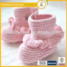 Neue Art und Weise 3 6 Monate handgemachte Neugeborene freie Häkelarbeitstrickmuster-Babyschuhe